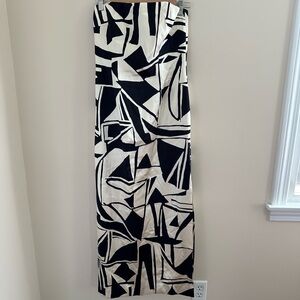 David Meister Geometric Satin Strapless Dress